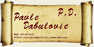 Pavle Dabulović vizit kartica